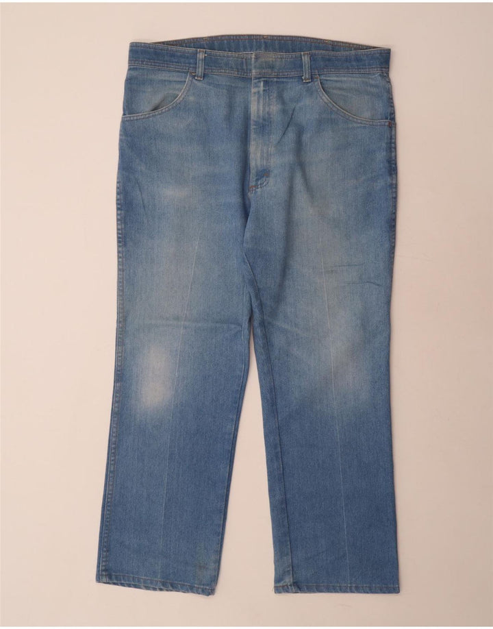 WRANGLER Vaqueros rectos de corte regular para hombre W38 L29 Poliéster azul
