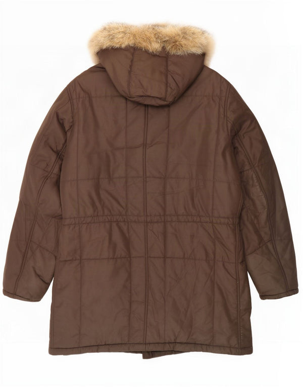 Refrigiwear Abrigo acolchado con capucha para hombre UK 44 2XL Marrón Poliamida