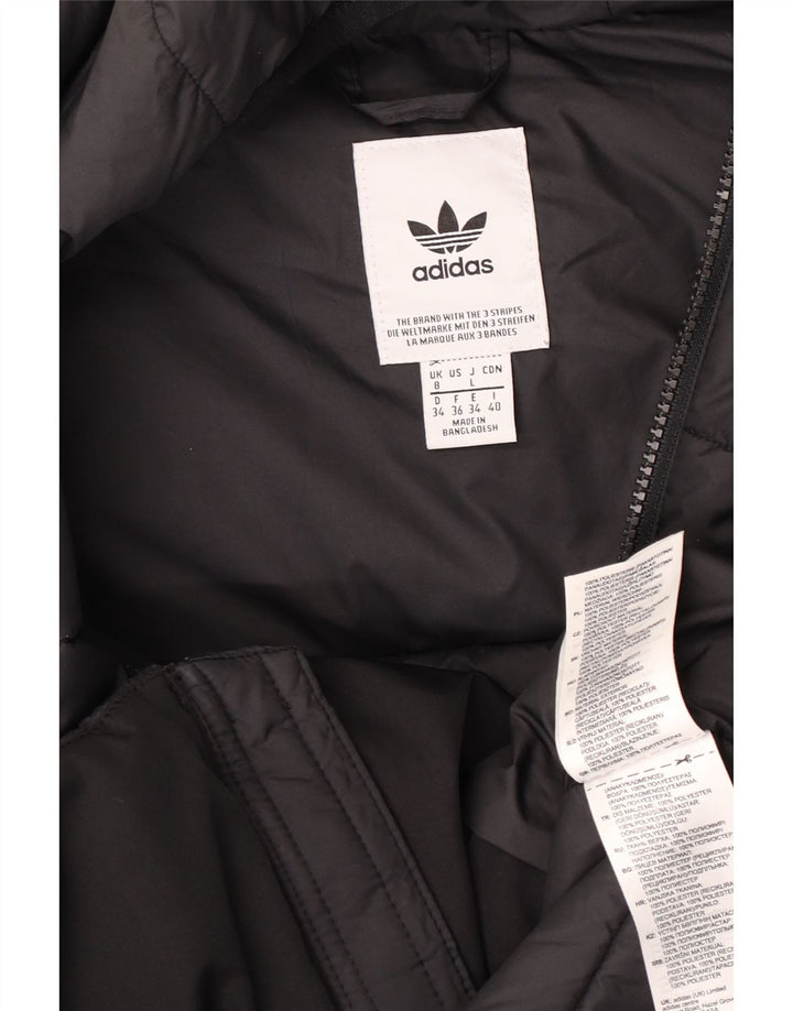Adidas Chaqueta acolchada con capucha para mujer UK 8 Small Poliéster negro