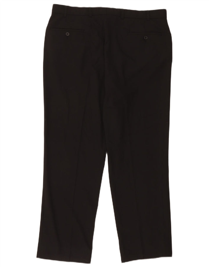 Marks & Spencer Pantalones casuales rectos para hombre W36 L29 Poliéster negro