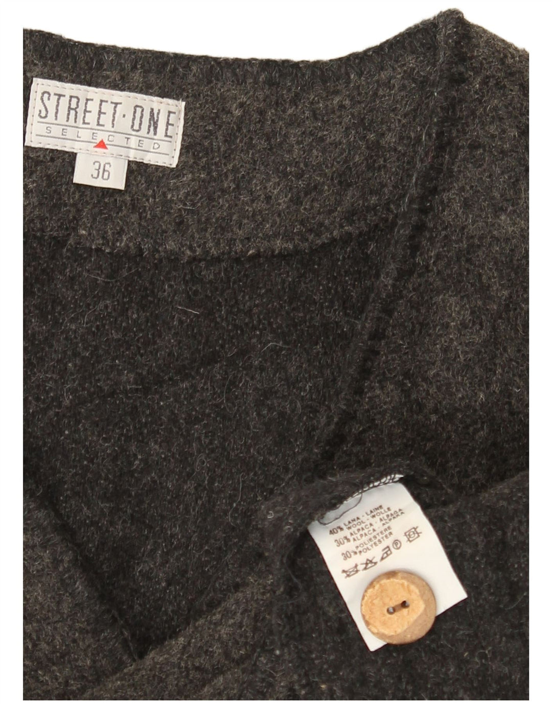 Street One Chaqueta tipo blazer extragrande con 4 botones para mujer EU 36 Small Grey Wool