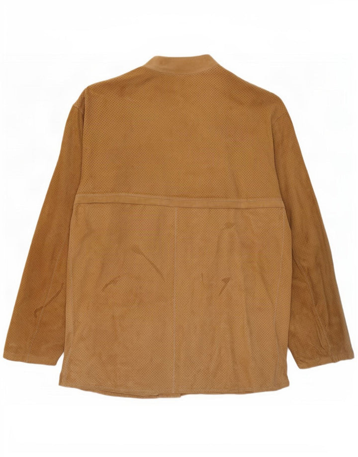 Vintage hombres ante chaqueta Reino Unido 34 XS Beige