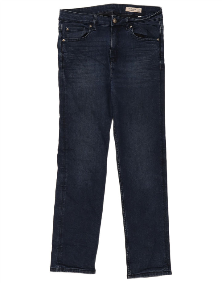 Marks & Spencer Vaqueros Rectos para Mujer UK 12 Medium W30 L28 Azul Marino