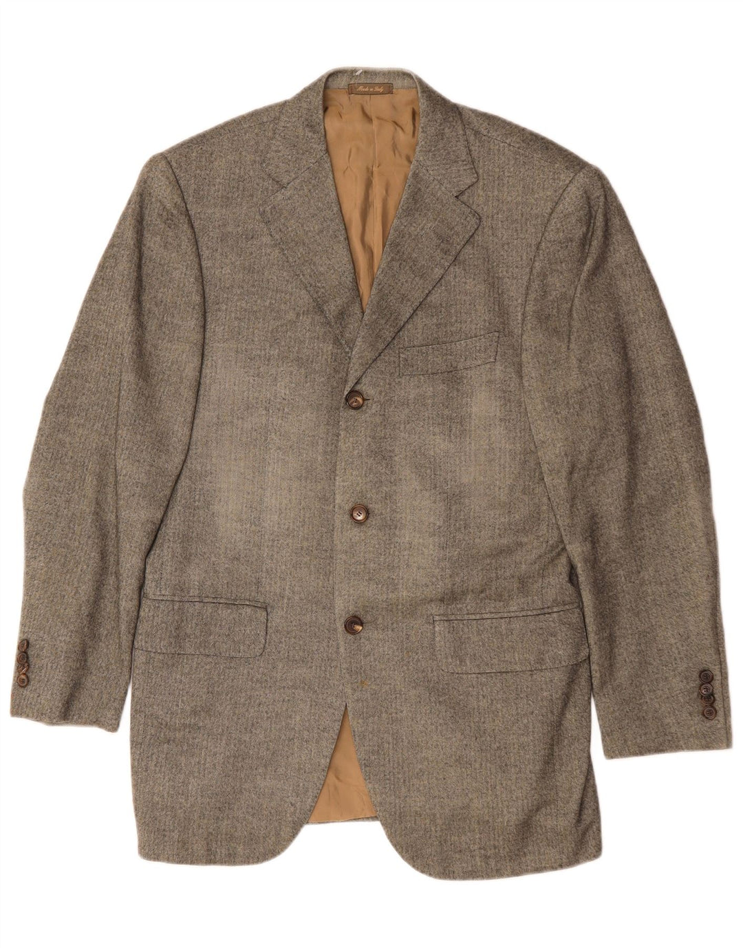 Hugo Boss Chaqueta tipo blazer de 3 botones para hombre EU 46 Seda pequeña en espiga verde