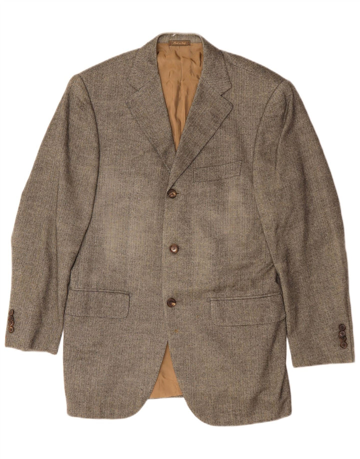 Hugo Boss Chaqueta tipo blazer de 3 botones para hombre EU 46 Seda pequeña en espiga verde