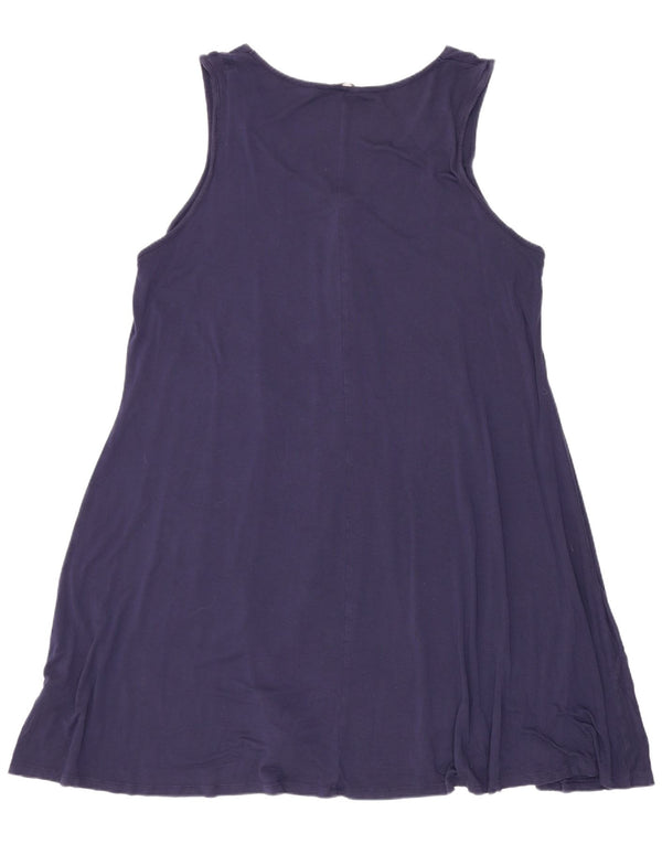 Marks & Spencer Vestido acampanado sin mangas para mujer UK 40 XL Viscosa azul marino