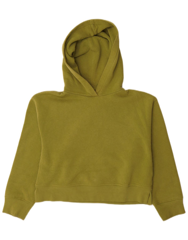 Zara Mujer Crop Sudadera con capucha Jumper UK 14 Medium Khaki Algodón