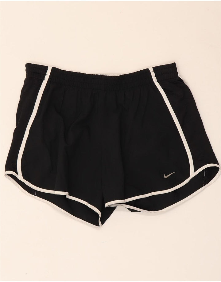 NIKE Pantalones cortos deportivos Dri Fit para mujer UK 12/14 Mediano Negro Poliéster