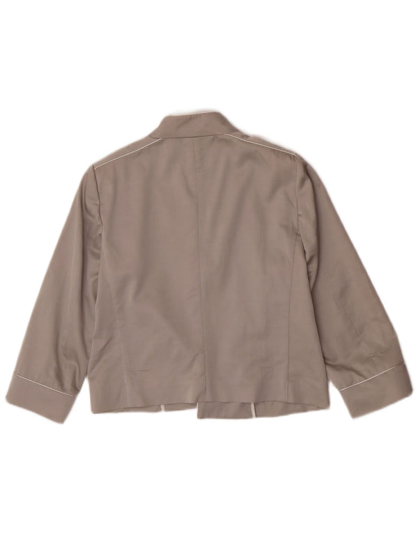 Marella Chaqueta Blazer Abierta para Mujer UK 46 Viscosa Gris Grande