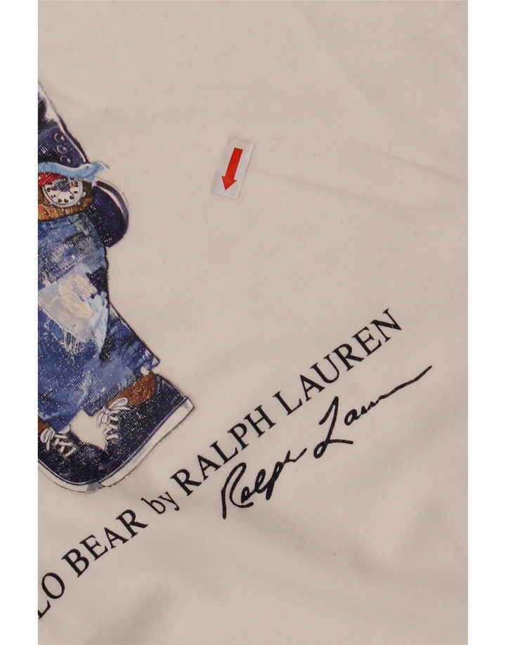 POLO RALPH LAUREN Camiseta gráfica ajustada para hombre Top Algodón blanco mediano