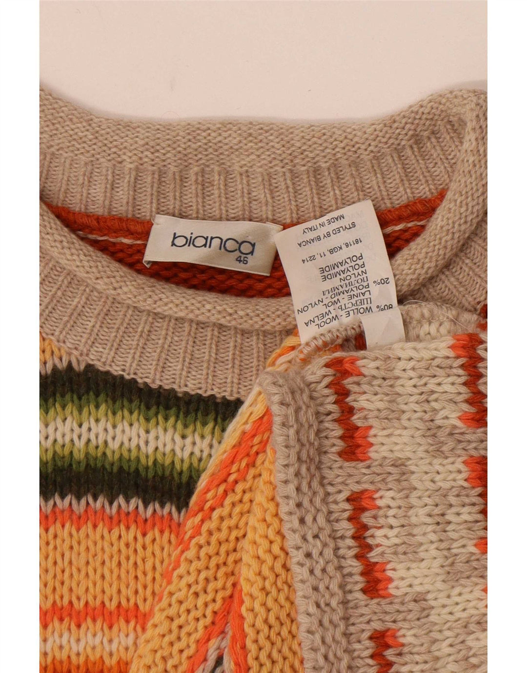Bianca Mujer Cuello Alto Jersey Jersey IT 46 Grande Multicolor