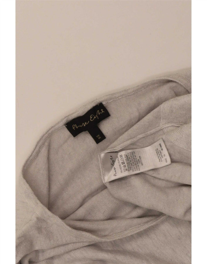 Phase Eight Top corto con alas de murciélago para mujer Manga 3/4 UK 44 Gris medio moteado