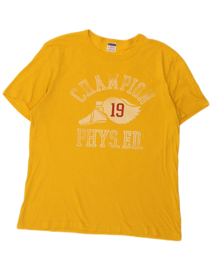 Champion Camiseta Gráfica Regular para Hombre Top XL Amarillo