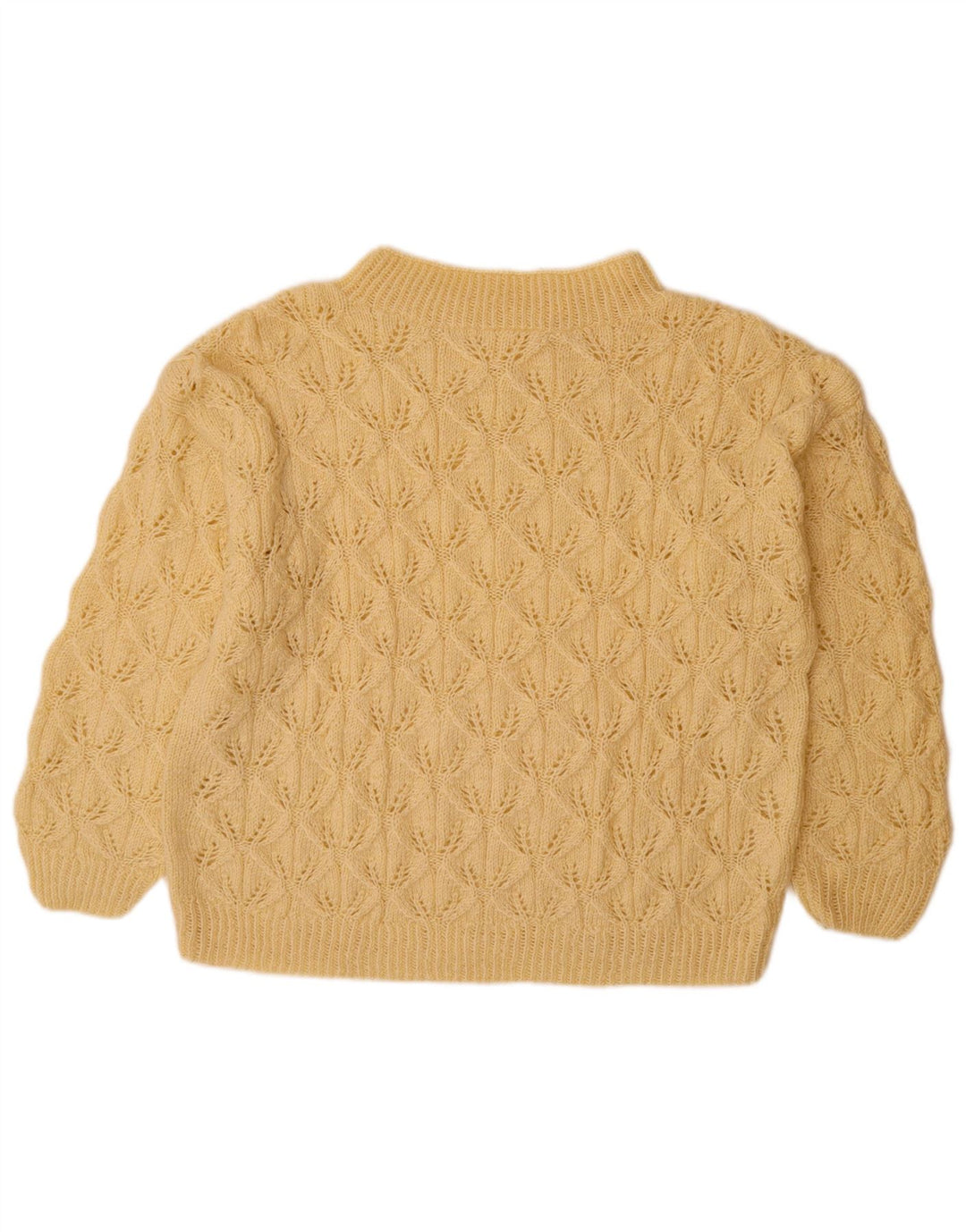 VINTAGE Mujer Cuello Tortuga Jersey Suéter Reino Unido 14 Grande Beige