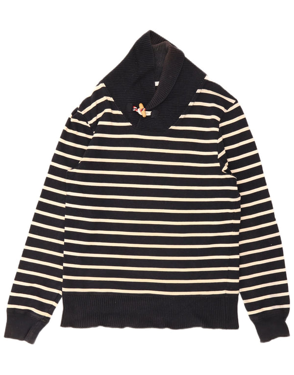 Zara Hombre Jersey Con Cuello Chal Rayas Azul Marino Mediano