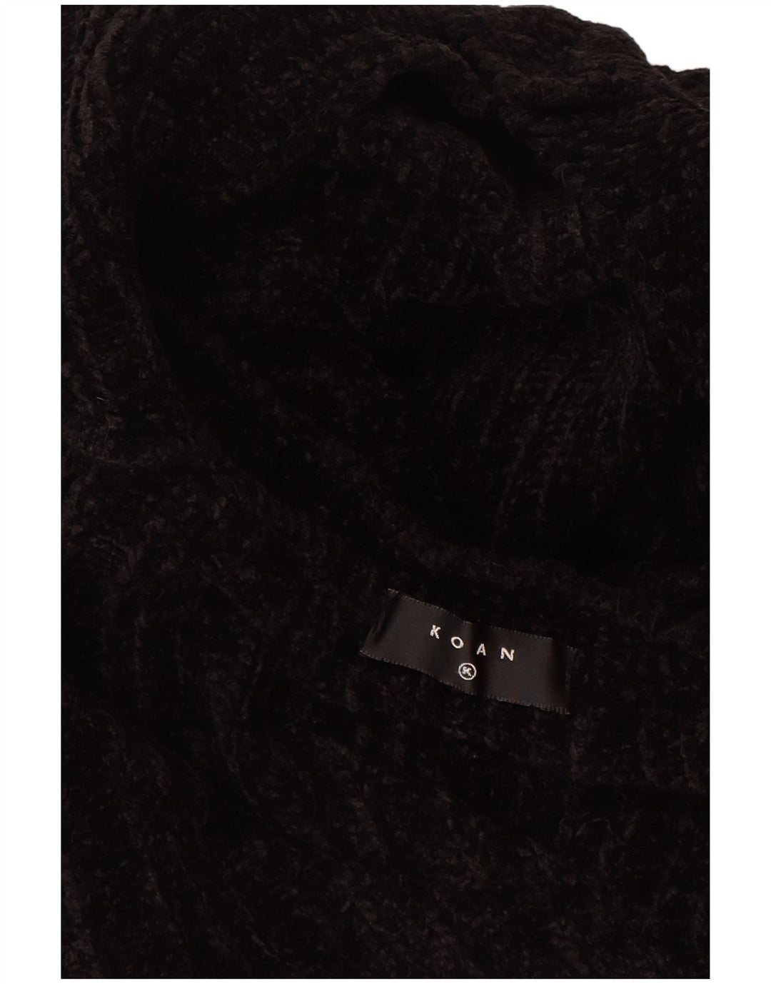 Vintage hombres V-cuello jumper suéter XL negro acrílico