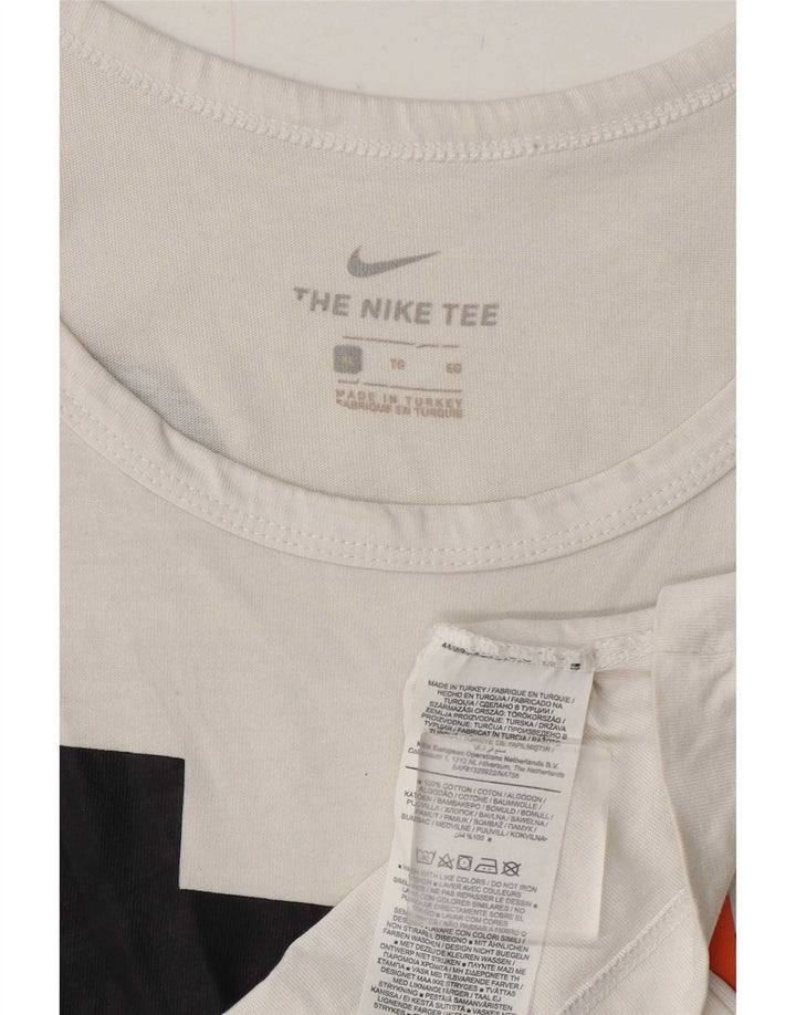 Nike Camiseta sin mangas gráfica para hombre XL Algodón blanco