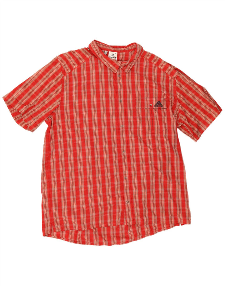 Adidas - Camiseta de manga corta Climalite para hombre, talla 2XL, color rojo, poliamida