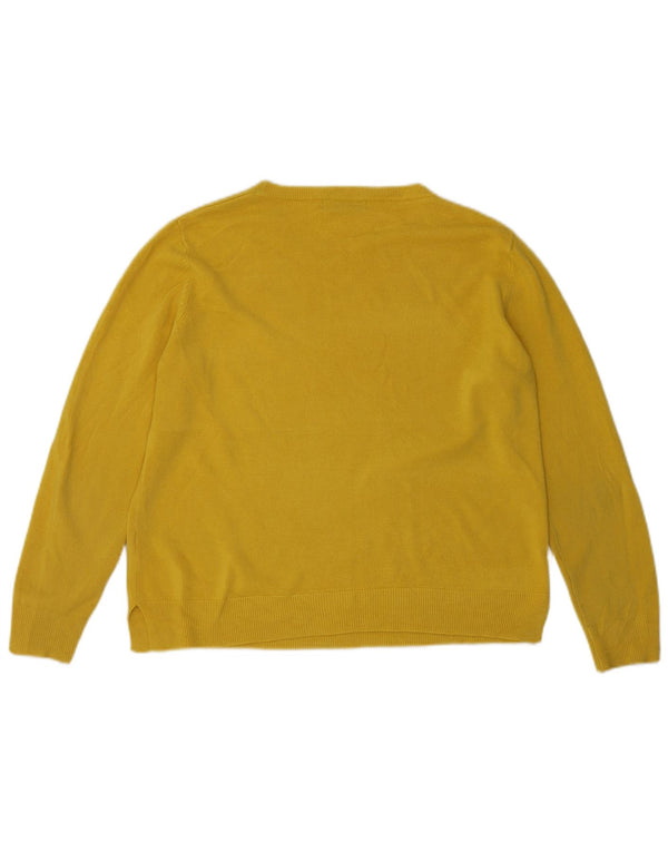 Marks & Spencer Suéter de cuello redondo para mujer UK 46 Grande Acrílico amarillo