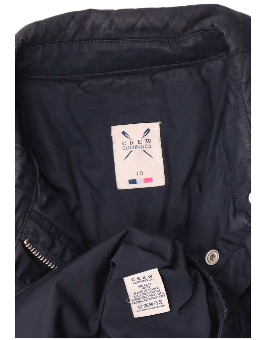 Crew Clothing Chaqueta acolchada de corte regular para mujer UK 10 Small Azul marino