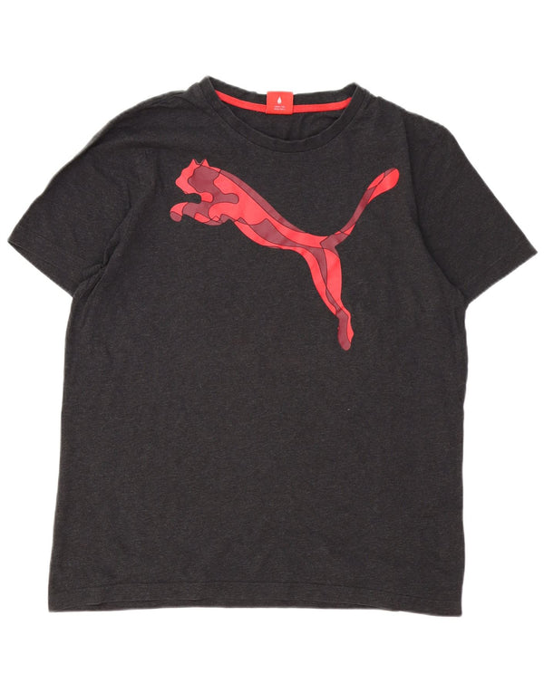 PUMA Camiseta gráfica para hombre Top grande de algodón gris