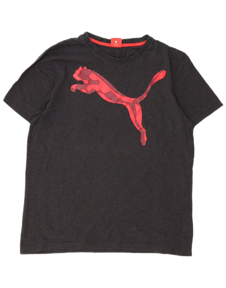 PUMA Camiseta gráfica para hombre Top grande de algodón gris