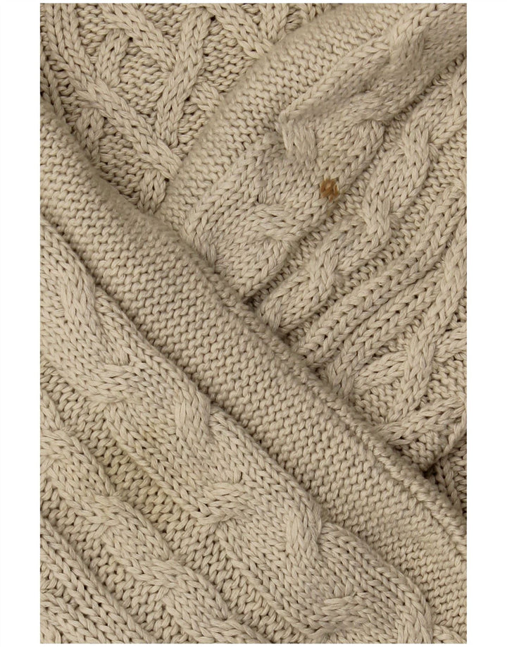 Zara Hombre Jersey Con Cuello Barco Jersey Grande Algodón Beige