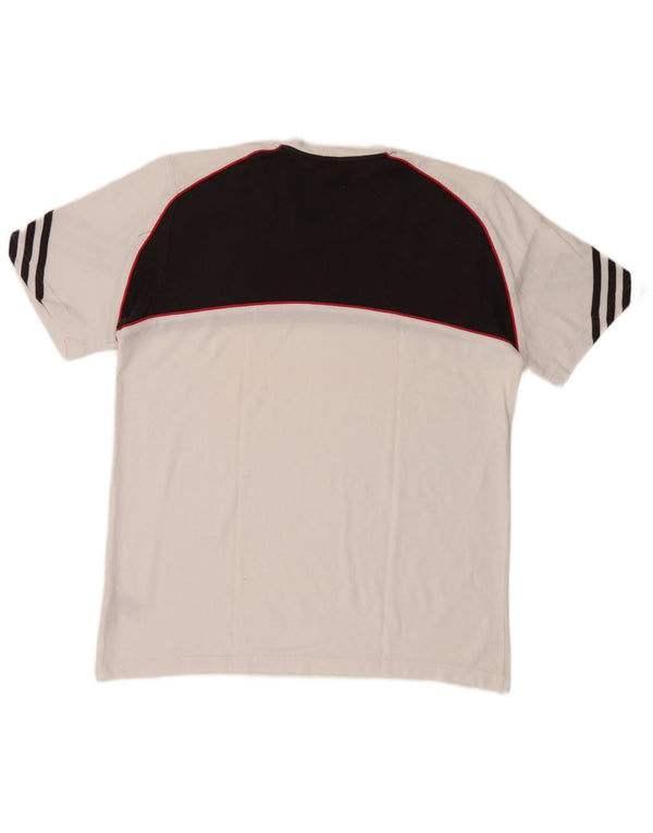 Adidas Camiseta para hombre Top UK 38/40 Medium Blanco Colorblock Algodón