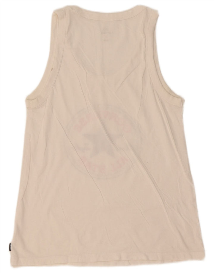 Converse Mujer Gráfico Chaleco Top UK 8 Pequeño Blanco