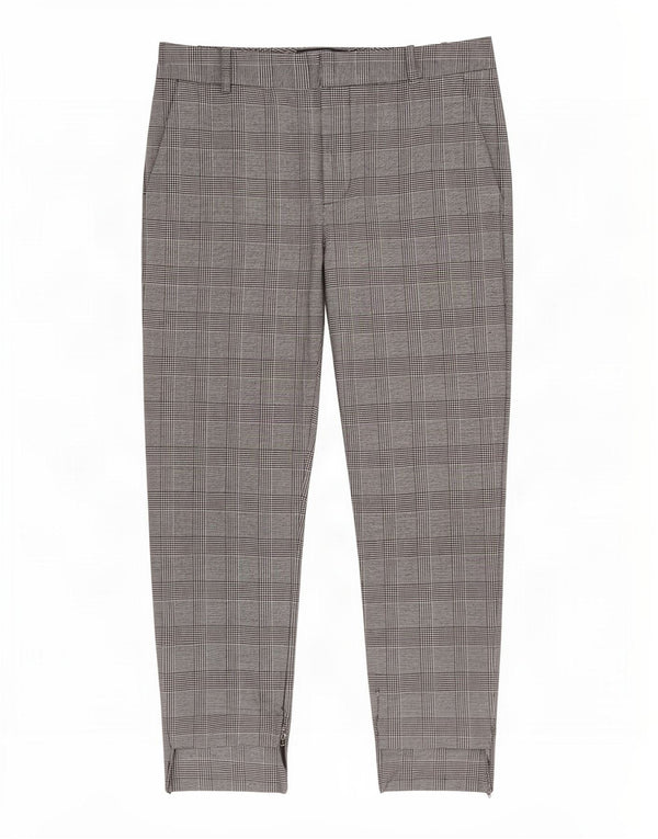 Zara Mujer Pantalón Chino Slim EU 40 Medium W30 L27 Gris Pata De Gallo