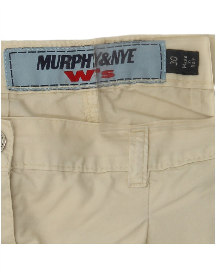 Murphy & Nye Pantalones cortos chinos pegados para mujer W30 Algodón beige medio