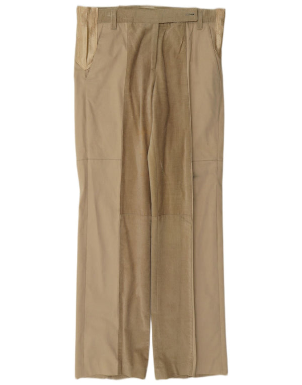 Iceberg Pantalones rectos de pana para mujer IT 40 Small W32 L32 Algodón beige
