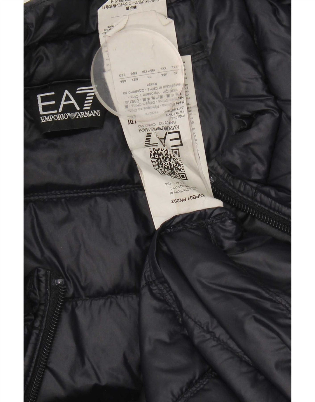 Armani Chaqueta acolchada gráfica para hombre UK 44 2XL Nylon azul marino