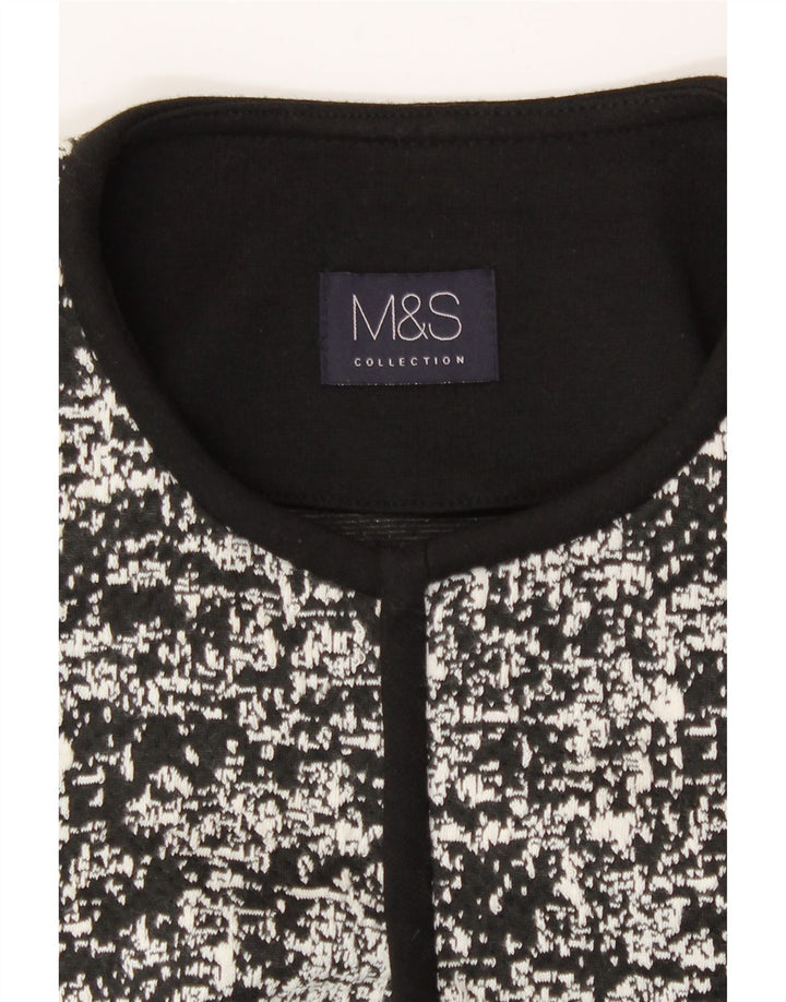 Marks & Spencer Jersey Bolero para Mujer Reino Unido 10 Pequeño Negro Geométrico