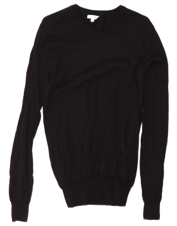 Reiss Jersey con Cuello en V para Hombre, Jersey pequeño de Lana Negra
