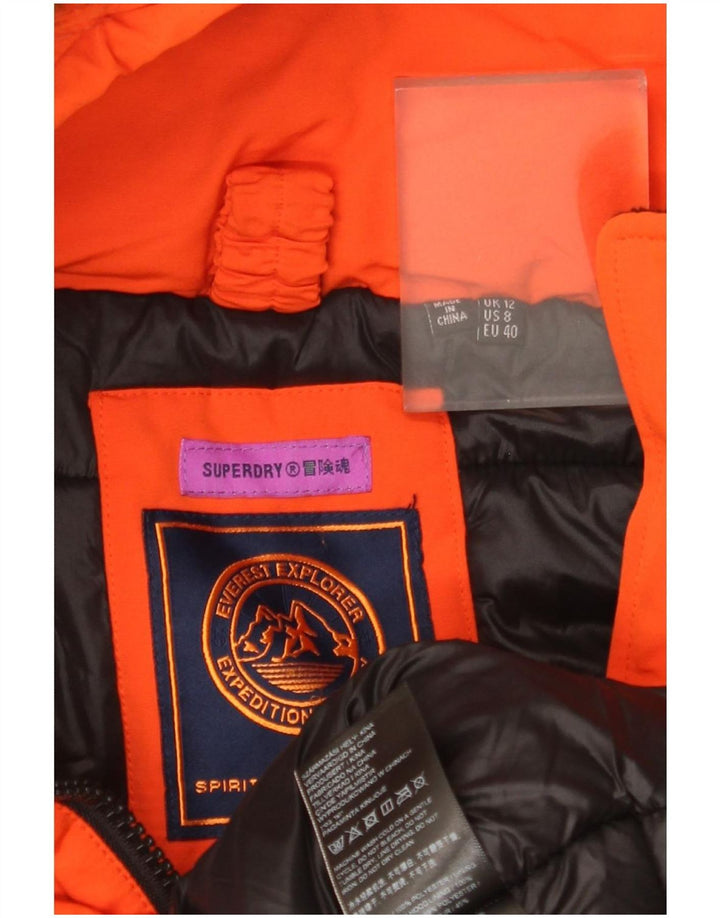 Superdry Chaqueta de esquí con capucha para mujer UK 40 Poliéster naranja medio