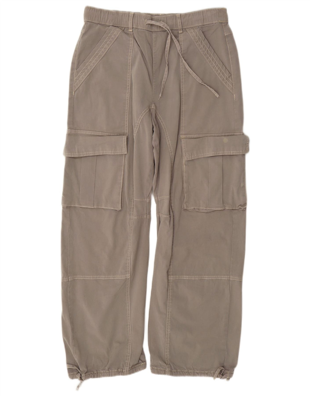 Zara Mujer Pantalones Cargo Rectos EU 38 Small W28 L28 Gris