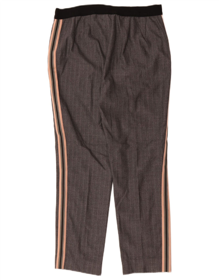Marks & Spencer Pantalones de traje para mujer UK 12 Medium W30 L26 Grey Herringbone