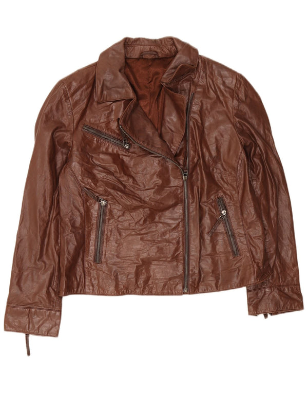 C & A Chaqueta de cuero para mujer UK 40 XL Marrón