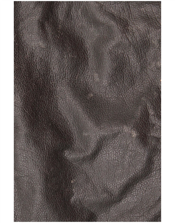 Yuppie Chaqueta motera de cuero corta para mujer EU 38 Cuero negro mediano