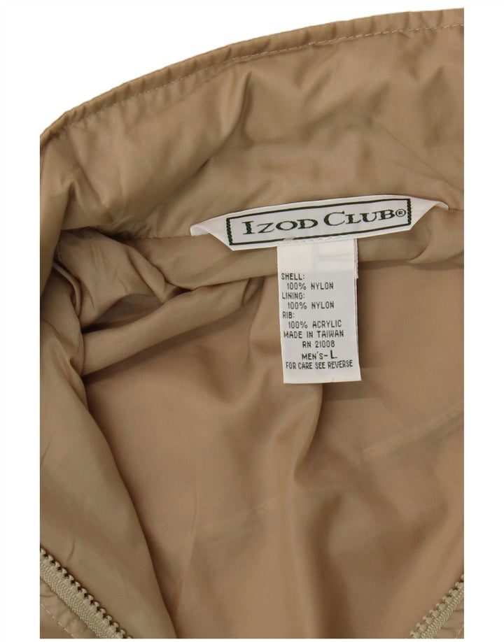Chaqueta bomber para hombre Izod UK 40 Large Beige Nylon