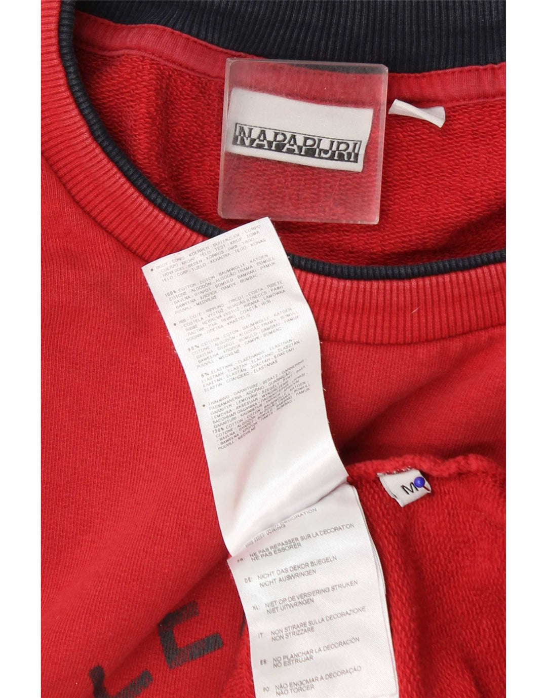 Napapijri Hombre Sudadera Gráfica Jumper Medium Rojo Algodón