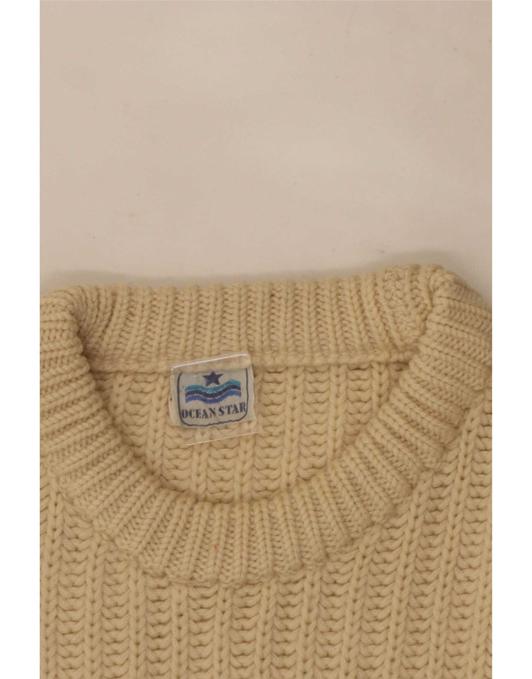 Ocean Star Jersey de cuello redondo para hombre IT 48 Medium Beige Colorblock