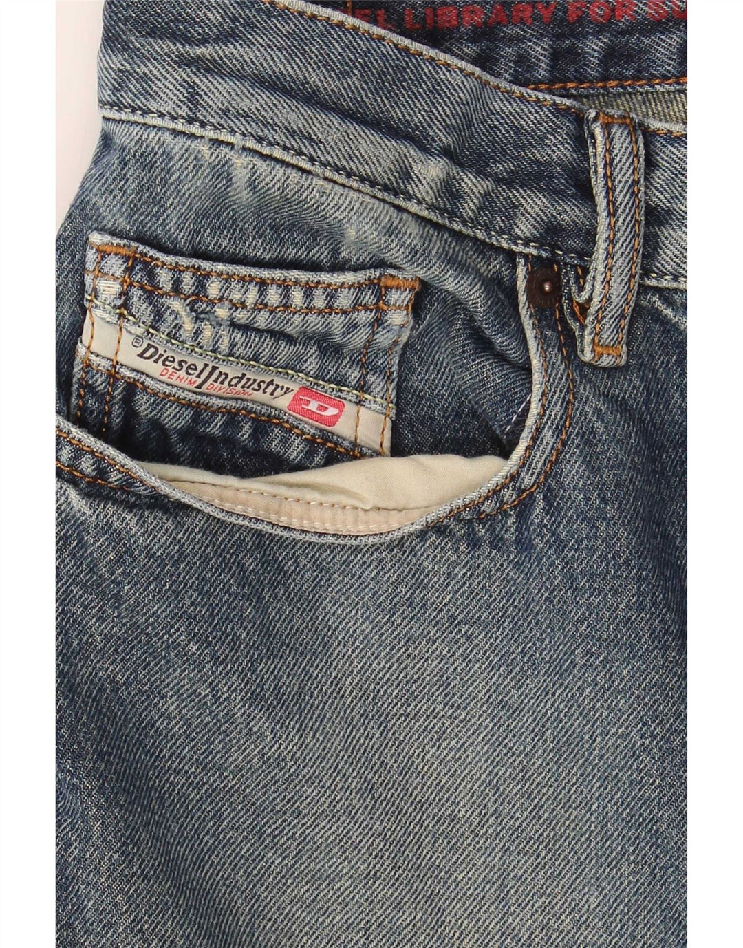 Diesel Vaqueros Rectos Hombre W32 L30 Algodón Azul