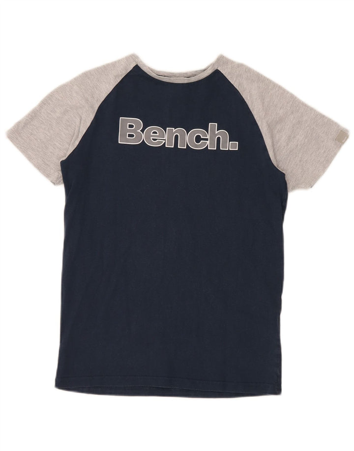 BENCH Camiseta gráfica para niño 11-12 años Azul marino Colorblock Algodón