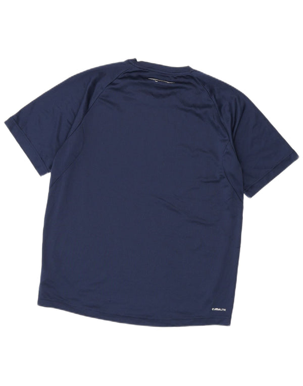 Adidas Hombre Climalite Camiseta Top Medio Azul Marino Poliéster