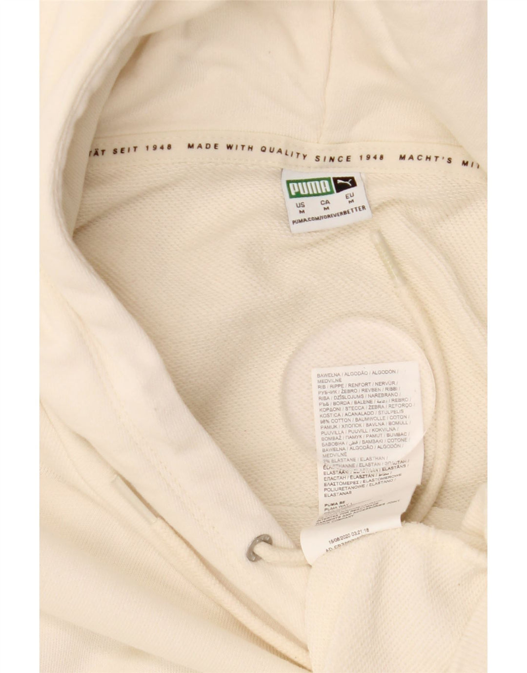 PUMA Jersey con capucha extragrande para mujer Reino Unido 14 Algodón blanco mediano