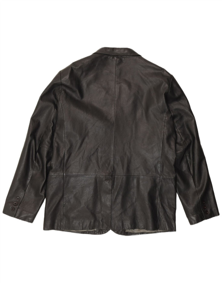 HUDSON Chaqueta de cuero para hombre UK 44 2XL Cuero negro