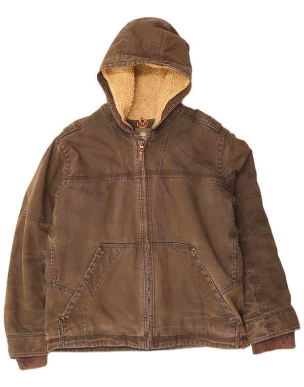 Timberland Chaqueta cortavientos con capucha para hombre UK 44 2XL Algodón marrón