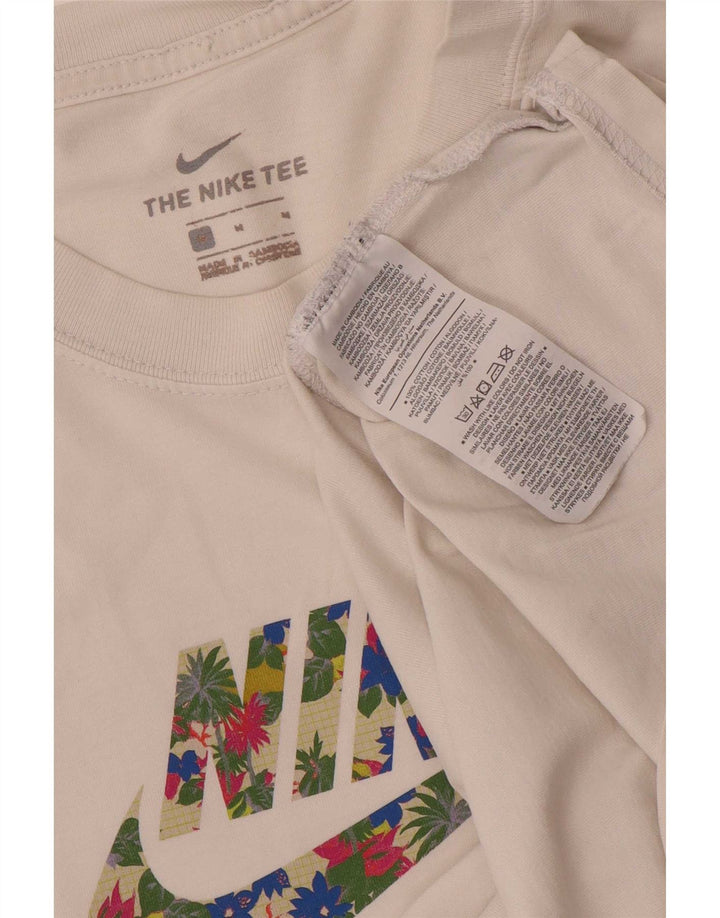 Nike Camiseta gráfica para hombre Top mediano de algodón blanco